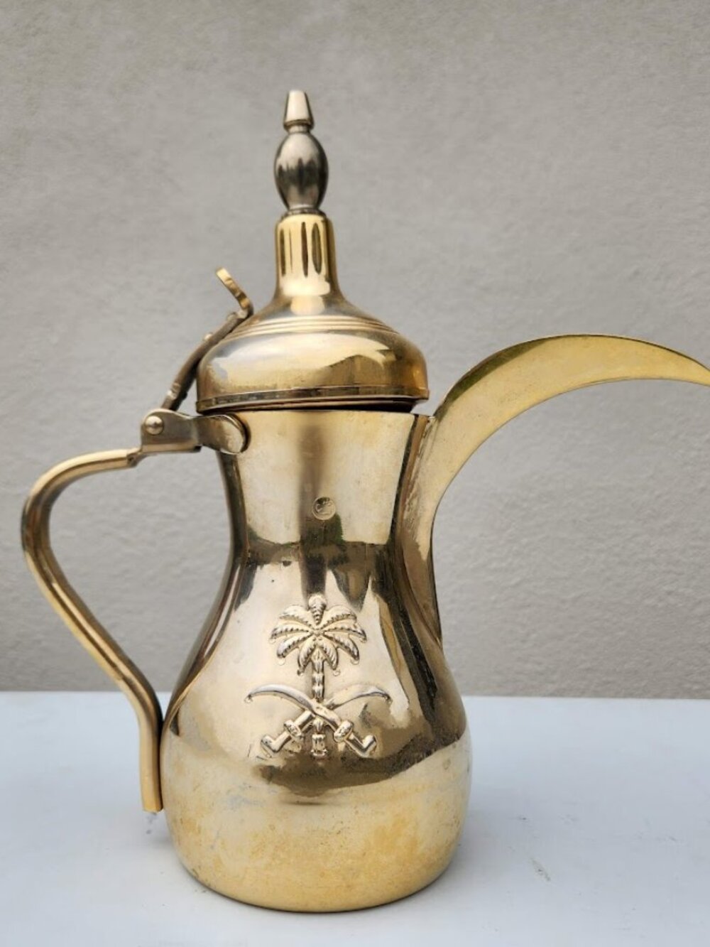 Vintage Arabic Coffee Tea Kettle Tea Pot Teapot Stainless Steel Dallah Gold Colo